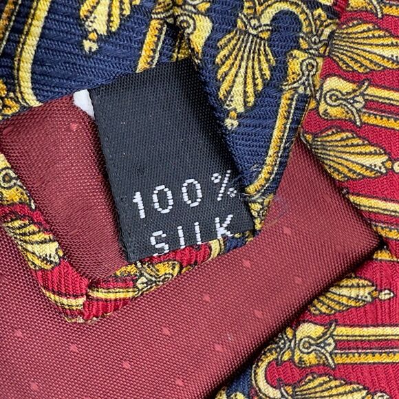 Tutto Matto Mens Silk Dress‎ Tie Made in Italy Gold Geometric Pattern 60 3.75 - Picture 7 of 10
